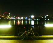夜景 自転車通勤